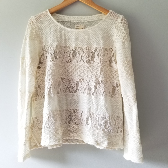 Anthropologie Meadow Rue Acolyte Lace Sweater - Picture 1 of 9
